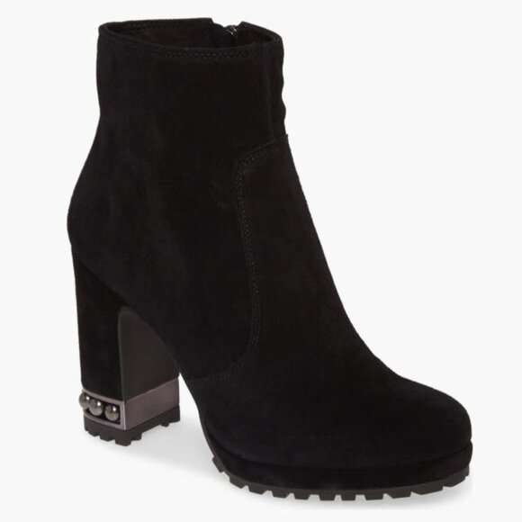 KARL LAGERFELD PARIS LENORE SUEDE BOOT SIZE 8 - Picture 2 of 11